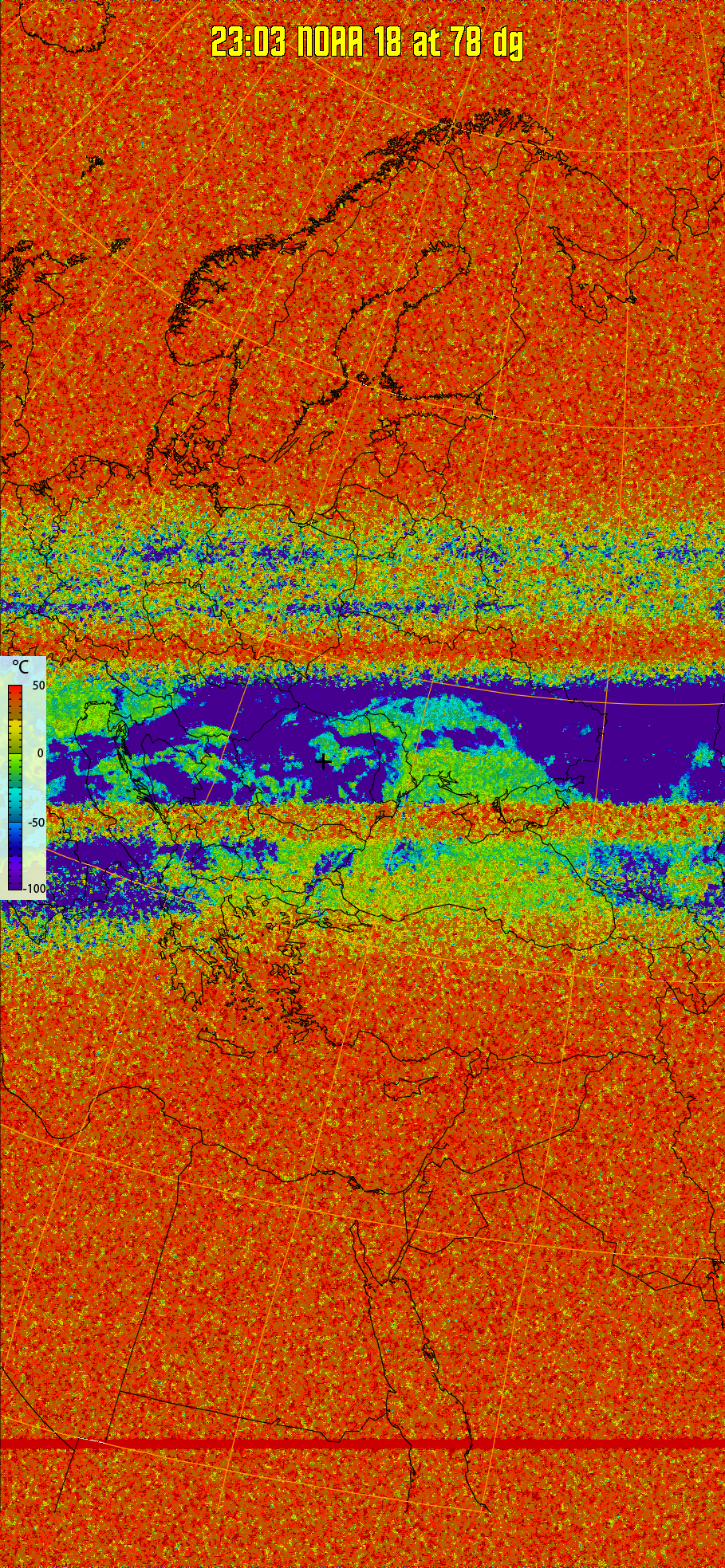 therm:
Produces a false colour image from NOAA APT images based on temperature.
Provides a good way of visualising cloud temperatures.