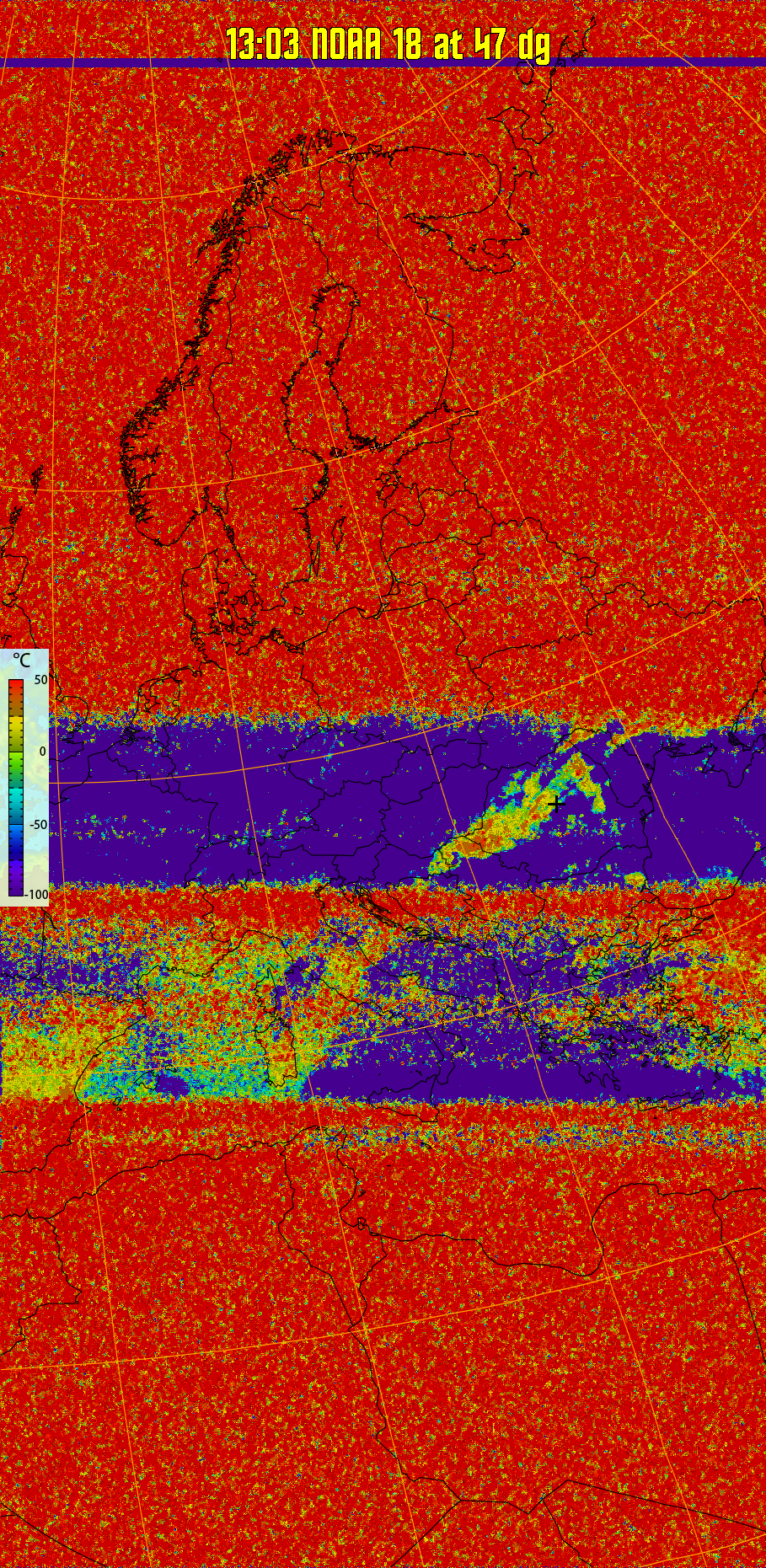 therm:
Produces a false colour image from NOAA APT images based on temperature.
Provides a good way of visualising cloud temperatures.